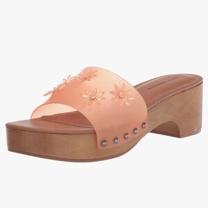 Lucky Brand Fallyn Coral Jelly Floral Platform Slides Sandals Size 6M